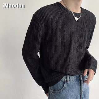 iMaodou Áo Thun Tay Dài Cổ Tròn Dáng Rộng Thời Trang Xuân Hè Cho Nam