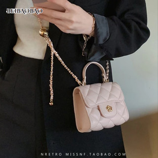 BEIBAOBAO  Túi Xách Mini Hình Vuông Đính Đá Phối Dây Đeo Sợi Xích Thời Trang Cho Nữ