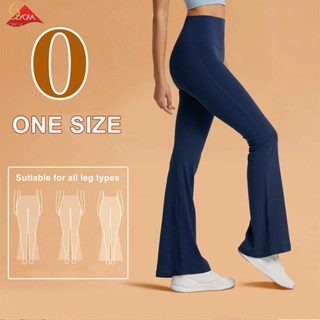 [L.circle] (Lycra) Quần legging nữ cạp cao Không có đường may phía trước Đáy chuông Bootcut Quần tập Yoga ống rộng