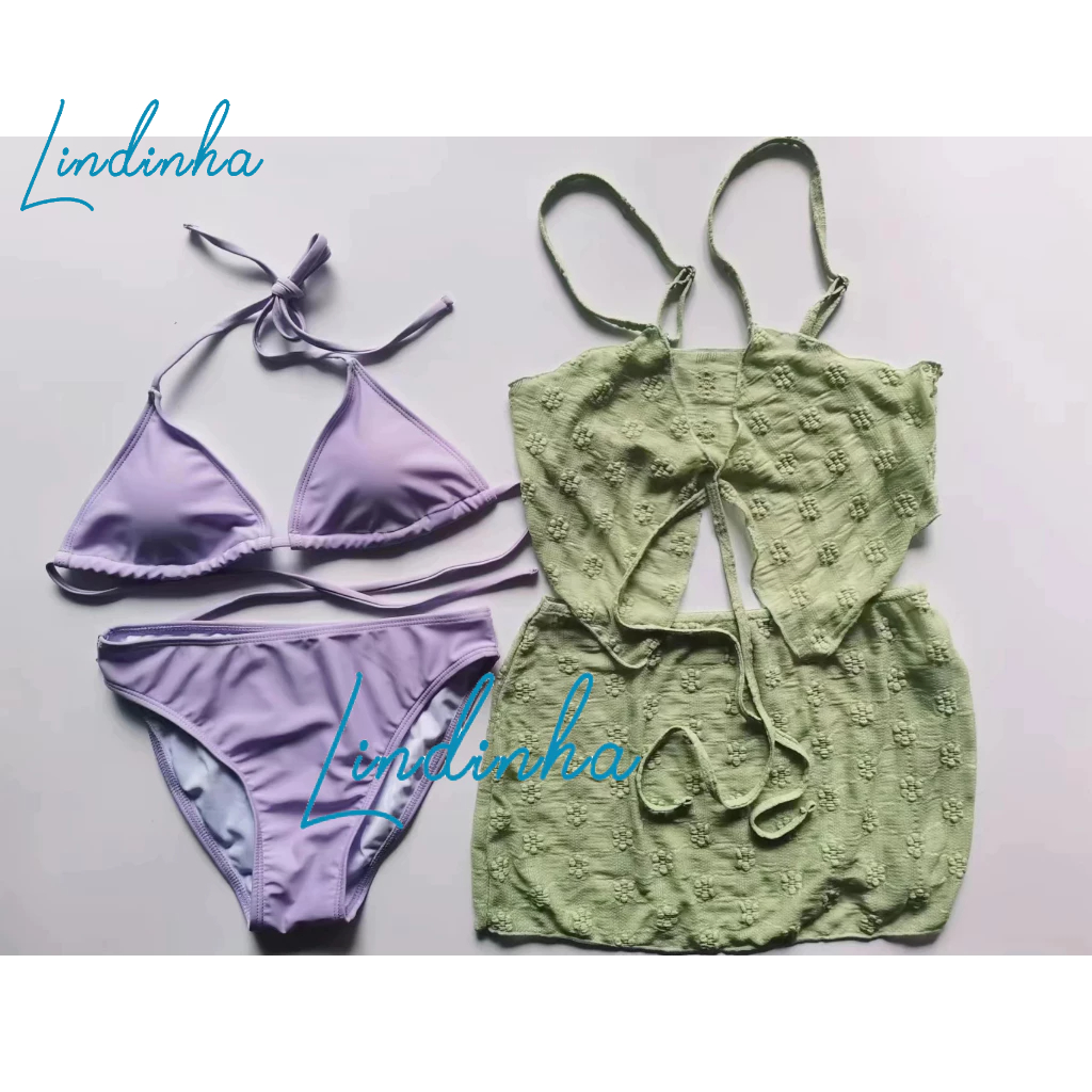 [Sẵn sàng] Áo tắm bốn mảnh, áo sơ mi bikini, áo sơ mi, thời trang nữ thoáng khí ren phong cách ins gợi cảm đi biển | BigBuy360 - bigbuy360.vn