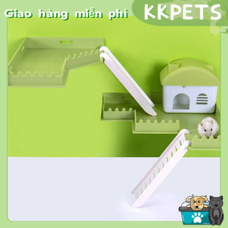 Bộ Thang Đa Năng Không Gian Lớn Tương Tác Tầng lửng gỗ cao cấp gắn lồng đa dạng Gác lửng có hàng rào lồng hamster Cho Hamster Thỏ KKPETS