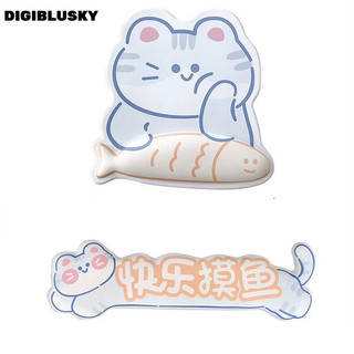 DIGIBLUSKY Bộ Miếng Lót Chuột + Đệm Cổ Tay + Bàn Phím Hình Cá Cho Mèo