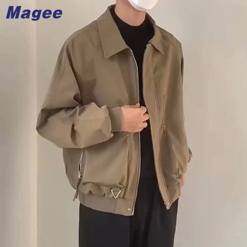 Áo Khoác Nam Vải Oxford Cao Cấp Hai Lớp Dáng Rộng Phong Cách retro Hàn Quốc