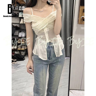 Áo Thun Tay Ngắn Lệch Vai Thời Trang Mùa Hè Phong Cách Mới Cho Nữ