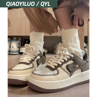 Qiaoyiluo Giày Thể Thao Trắng Cổ Thấp Thời Trang Hàn Quốc