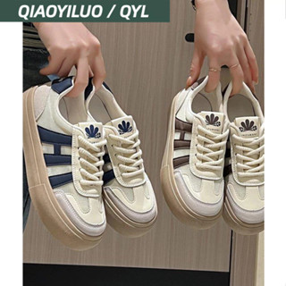 Qiaoyiluo thick-soled forrest gump shoes women's all-match sports mesh giày trắng thoáng khí giày trượt băng học sinh