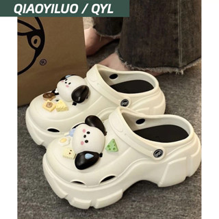 Qiaoyiluo dày-soled heightened hole shoes sweaty puppy fashion dép đi biển
