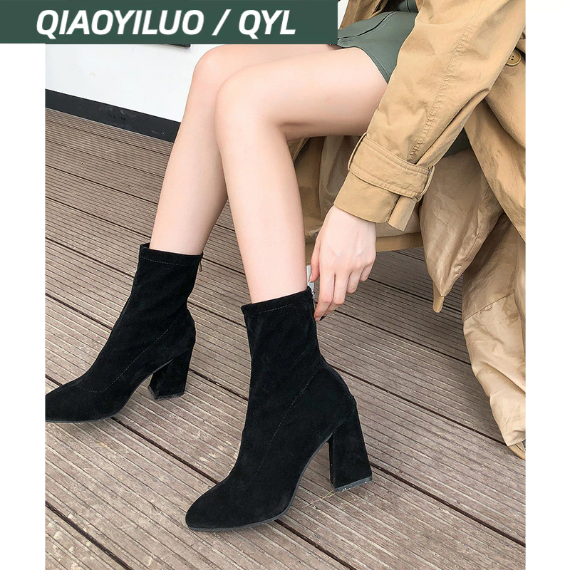 Giày Boot Cao Gót Thời Trang Hàn Quốc Cho Nữ