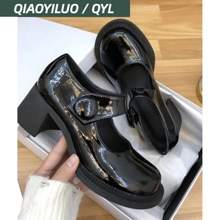 Qiayiluo Giày Búp Bê Mũi Tròn Phong Cách Vintage Cho Nữ