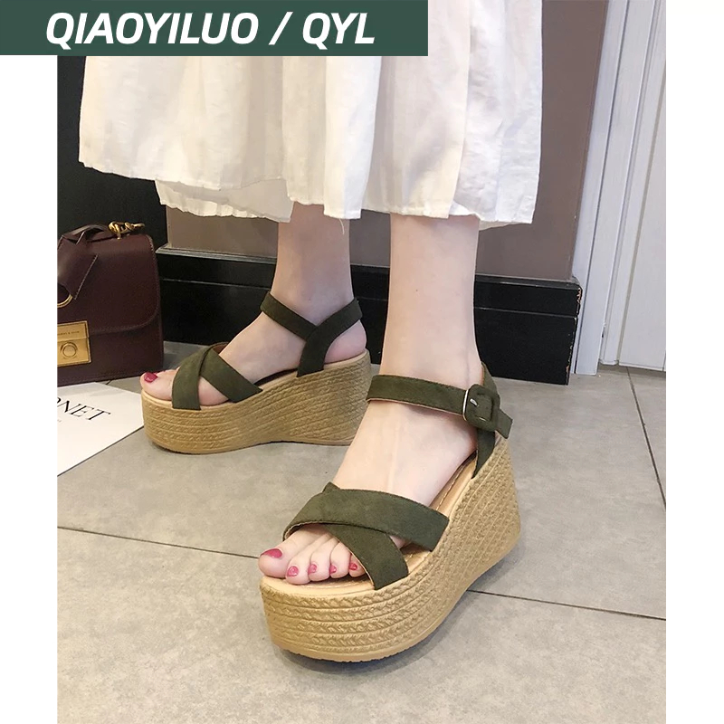 Xăng đan Da Lộn Đế Xuồng Cho Nữ