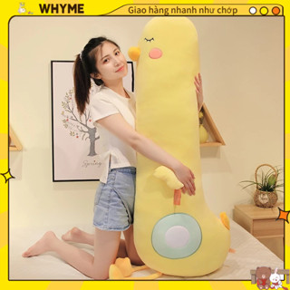 [Sẵn hàng] Gối Ôm Dài Gấu Bông Thú Nhồi Bông Hình Vịt Vàng Con Hoạt Hình Sang Trọng Có Thể Tháo Rời Thú Nhồi Bông Ngủ 120Cm WHYME