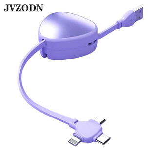 JVZODN 120W 6A Sạc Siêu Nhanh Một Kéo Ba Chân Đế Kính Thiên Văn Cáp Dữ Liệu Sạc Flash Hình Tam Giác Giá Đỡ Điện Thoại Di Động Cáp Dữ Liệu Lưu Trữ