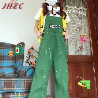Jhzc quần yếm jeans lưng cao ống rộng thời trang mùa hè cho nam