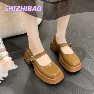 Giày da đế dày phong cách anh quốc thời trang cho nữ