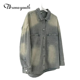Áo khoác denim Tb xeno youth dài tay thời trang đơn giản cho nam