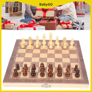 BabyGo Bộ cờ vua 3 trong 1 Bàn gấp Gobang Đồ chơi trò tương tác di động