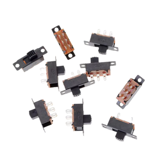 Set 10 công tắc dọc 2 vị trí gạt Dpdt 2p2t 6 Pin 0.5a 50v Dc