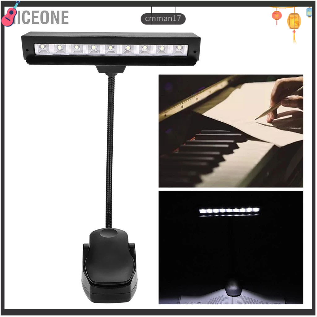 NiceOne  Di động linh hoạt 9 đèn LED Clip On Music Stand Light Đèn bàn