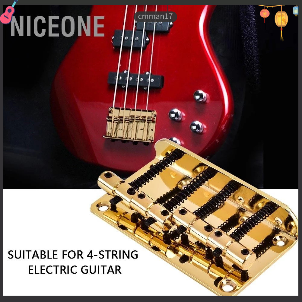 NiceOne  Cầu Bass 4 dây bằng kim loại chuyên nghiệp cho đàn Guitar điệ