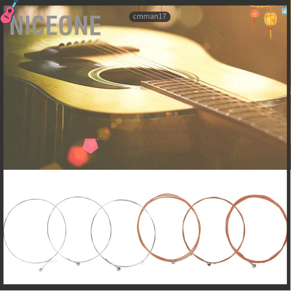 NiceOne  Phụ Kiện Thay Thế Dây Kim Loại Đàn Guitar Acoustic Cho Dân Gi