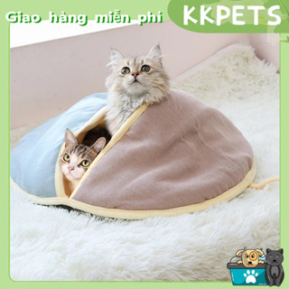 [Hàng Sẵn] Nệm giường ổ nằm cho chó mèo Túi Ngủ Cho Chó Mèo Bằng Vải Lanh cotton Ấm Áp Kích Thước 60 * 55cm KKPETS