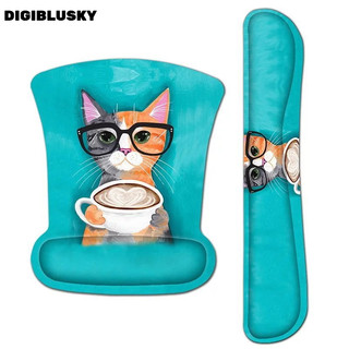 DIGIBLUSKY Bộ Miếng Lót Chuột + Đệm Cao Su Bảo Vệ Cổ Tay + Bàn Phím + Đệm Hỗ Trợ Sử Dụng Chuột Máy Tính