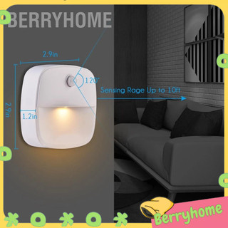BerryHome Đèn cảm biến chuyển động đèn ngủ chạy bằng pin Veshow LED gắn trên