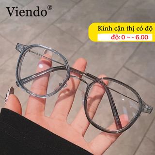 Kính cận VIENDO gọng vuông chống ánh sáng xanh chống tia uv nhựa dẻo thời trang cho nam và nữ