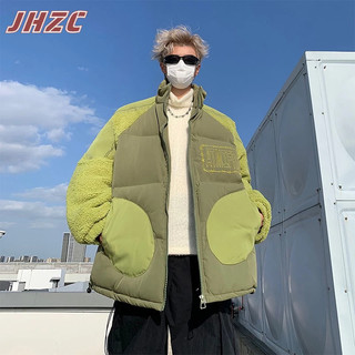 Jhzc áo khoác đệm cotton lông cừu dày dặn ghép nối mùa thu đông dành cho cặp đôi