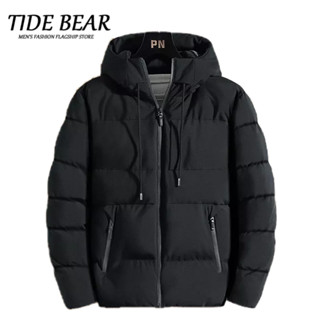 TIDE BEAR Áo Khoác cotton Màu Trơn Giữ Ấm Mùa Đông Phong Cách Hàn Quốc Mới Cho Nam