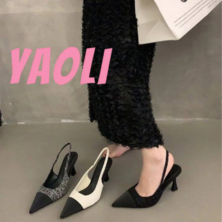YAOLI  Giày Cao Gót Mũi Nhọn Thiết Kế Mới Thời Trang Theo Phong Cách Pháp Cho Nữ