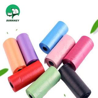 DORRIKEY Túi đựng rác cho chó dùng một lần EPI Túi đựng rác cho thú cưng có thể phân hủy sinh học 15 cái / cuộn LI0606