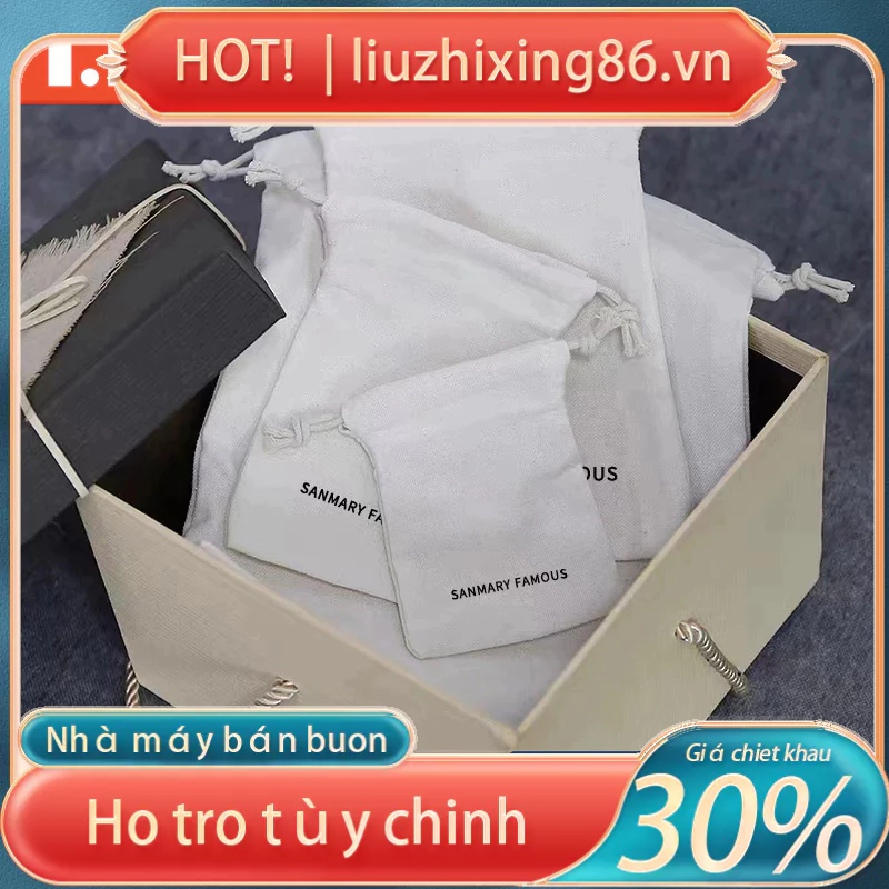 Túi Dây Rút cotton Phong Cách Mới 2023|Túi Dây Rút Chất Liệu cotton Lanh Đựng Trang Sức Giáng Sinh