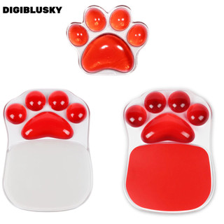 DIGIBLUSKY Trong Suốt Miếng Lót Chuột Silicon Mèo Vuốt Chuột Miếng Lót Cổ Tay Chống Trơn Trượt Miếng Lót Chuột Trái Tim Cổ Tay Còn Lại Miếng Lót Chuột