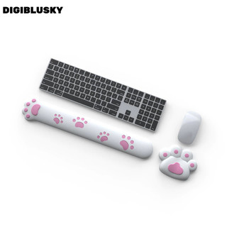 DIGIBLUSKY Miếng đệm chuột Cat Paw + Miếng đệm bàn phím + Bộ đệm bàn Bộ đệm cổ tay chuột