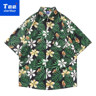 Dạo Phố In Hình Áo Sơ Mi Tay Ngắn Nam Mùa Hè Rời Cặp Đôi Mỏng Retro Top