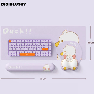  DIGIBLUSKY Miếng lót chuột vịt + Miếng đệm bàn phím + Bộ đệm bàn Bộ đệm cổ tay chuột 