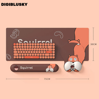 DIGIBLUSKY Miếng Lót Chuột Sóc + Miếng Lót Bàn Phím + Bộ Đệm Bàn Bộ Miếng Lót Cổ Tay Chuột