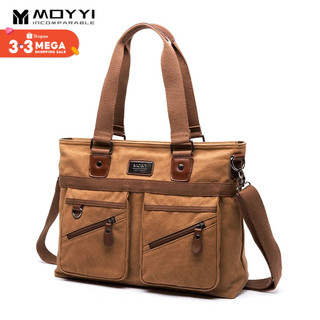 MOYYI MOYYI Túi xách canvas  phối da đeo chéo đa năng cho nam