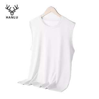 Áo vest nam HANLU đơn giản đơn sắc thông thường đa năng không tay lưới vải thoáng khí thoải mái