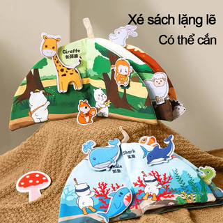 WISLEO Sách Vải Trẻ Em Giáo Dục Sớm 0-1 Tuổi Cho Bé Giấy Rách Sách Cắn Khai Sáng 3-6 Tháng Đồ Chơi