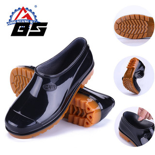 Giày đi mưa nam ống ngắn cổ thấp Giày đi mưa nhà bếp rửa xe hơi Giày Cotton chống thấm nước chống trượt Giày cao su chống mài mòn dày-
