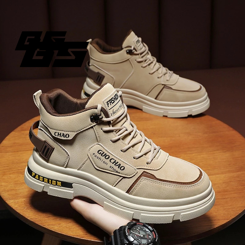 Giày thể thao nam cổ cao thoáng khí chống trượt phong cách Hàn Quốc