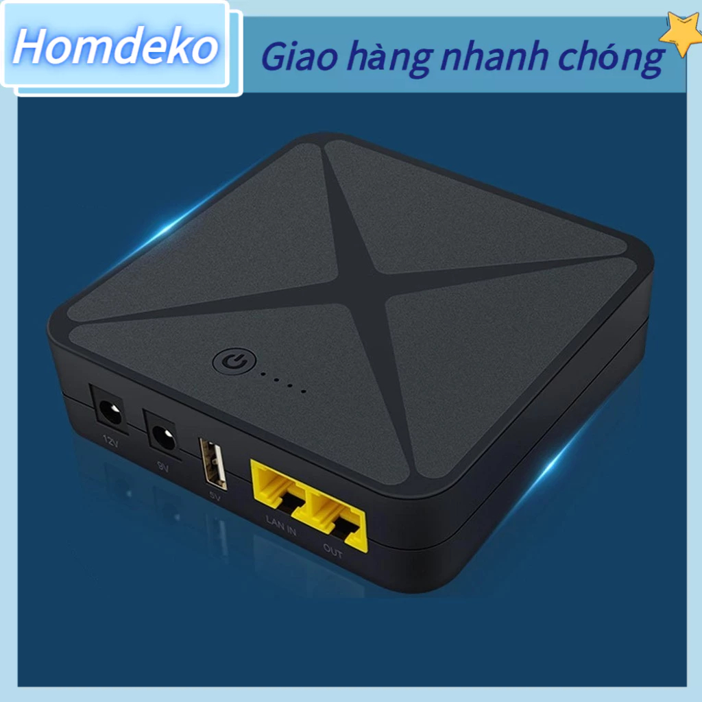 [Hàng Sẵn] Mini UPS 5V 9V 12V 48V Cổng POE Nguồn Điện Liên Tục 8000MAh 18Wh Pin Dự Phòng cho Camera Router Modem Homdeko