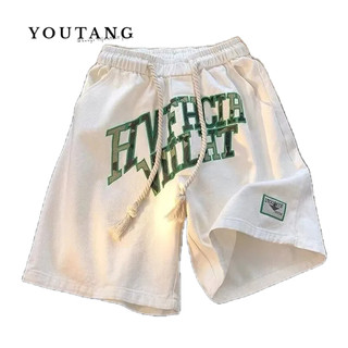 Youtang Mỹ đường phố cao cấp hợp thời trang thương hiệu dáng rộng thể thao đi biển quần short giản dị mùa hè quần short retro mới
