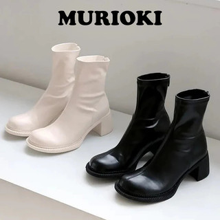 Bốt nữ MURIOKI chất liệu da Pu cao cấp thiết kế khoá kéo sau/ lót nỉ êm ái