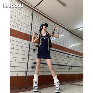 IMAODOU Ba Thanh Mỹ Retro Cay Bé Gái Vest Slim Đường Phố Dây Thể Thao Đầm Cho Bé