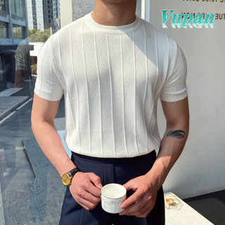 Vupan Áo sơ mi trắng Áo thun nam trắng Áo sơ mi cổ tròn