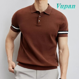 Vupan Áo sơ mi polo nam Áo sơ mi màu trơn Áo polo sọc
