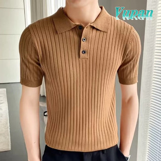 Áo sơ mi Polo sọc Vupan Áo sơ mi Polo Áo sơ mi quá khổ Áo sơ mi màu trơn